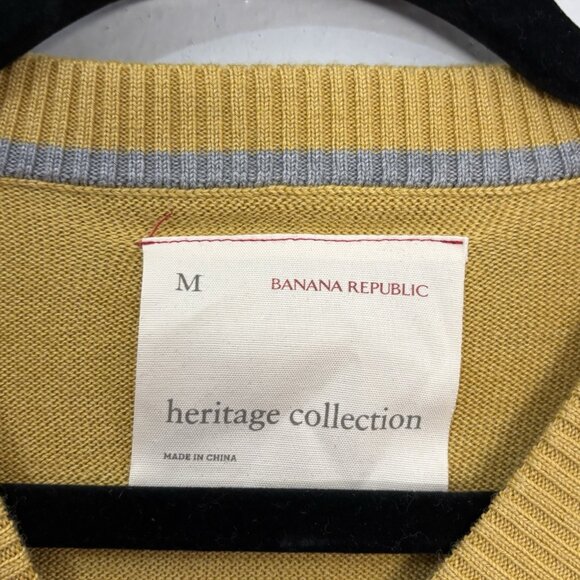 Banana Republic Heritage Collection Butter Yellow Silk/ Wool Sweater Size M - Picture 4 of 11